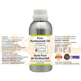 Greenwood Essential Pure Kumkumadi oil for blemishes, free and radiant skin, natural therapeutic quality, 300 ml (10 oz)