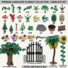 LANMANUO Garden Plants Building Bricks Set, 480PCS Flowers Bushes Trees