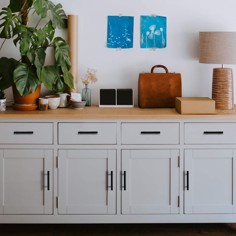 Ravinte 10 Pack 7.38'' Cabinet Pulls Flat Black Stainless Steel