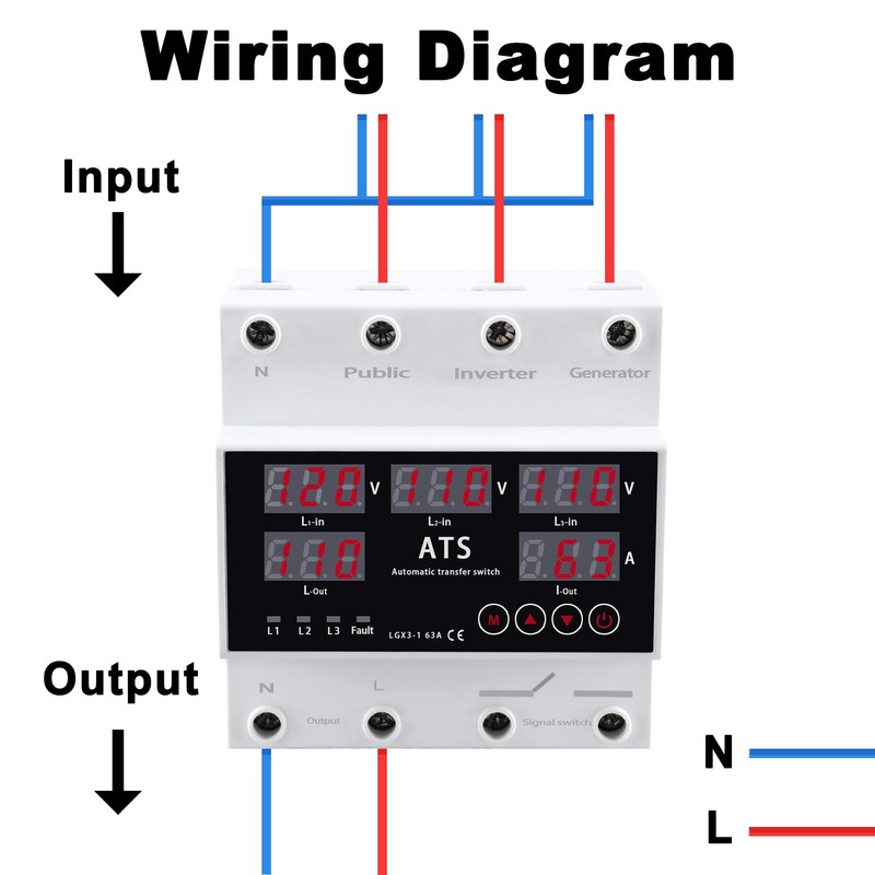 Automatic Transfer Switch,Automatic Switching Between Utility Power、Generator and Inverter,Overcurrent Protection,Overvoltage