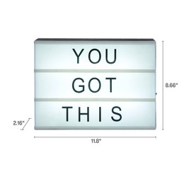 Melannco Changeable LED Letter Sign with Letter Storage, 105 Letters & Symbols, use with USB (included) or Batteries (not included)