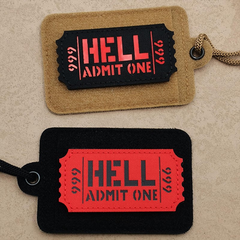 2 Pcs Funny Hook and Loop Patch - Hell Admit