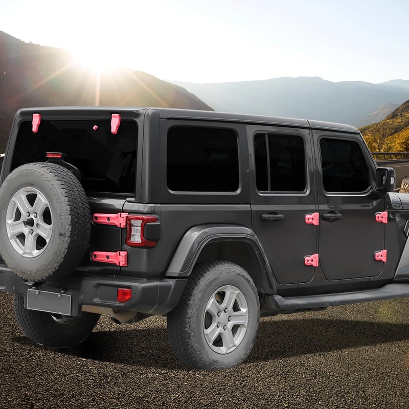 JeCar 13pcs Pink Full Set Door Hinge Cover Trim Overlay