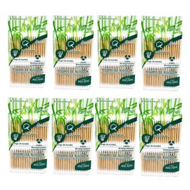 Hisopos de Algodón, 3,200 Piezas Aplicadores de Bambú 8 Pack