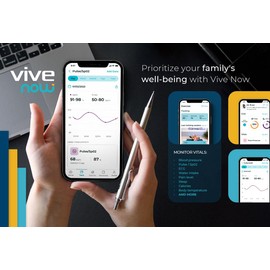 Vive Precision SP02 Pulse Oximeter Fingertip Bluetooth Includes Case, Batteries, Lanyard - Blood Pressure Level Monitoring Device