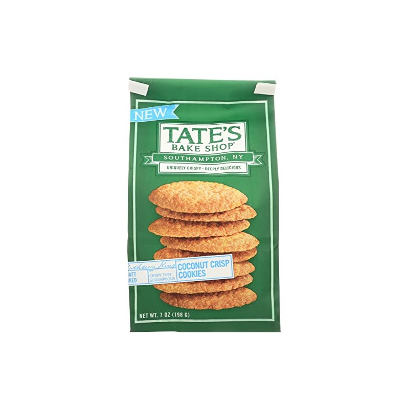 Tate's Bake Shop Coconut Crisp Cookies, 7 Oz (Pack of
