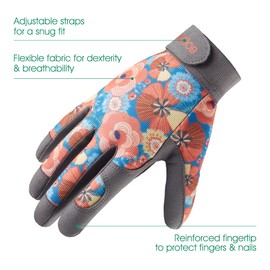 COOLJOB Gardening Gloves for Women, Puncture Proof Work Gloves for Rose Cuting, Padded Rose Gloves Faux Leather with Velcro Fastening (1 Pair, Size S-M)