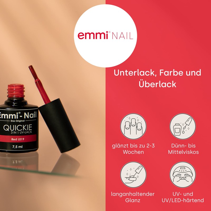 Emmi Nail Quickie Maroon 3-in-1 (Dark Brown Red, L032), LED