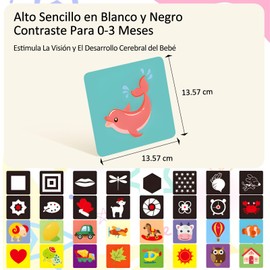 YFCVIP Tarjetas Flash de Alto Contraste para Niños - 64 Tarjetas Flash con 128 Patrón, Tarjetas Didácticas de Estimulación Visual Temprana, Tarjetas Blanco y Negro para Regalar a los Niños Moon Cards