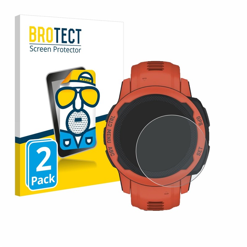 BROTECT Entspiegelungs-Schutzfolie für Garmin Instinct 2S (2 Stück) Matte Displayschutz-Folie,