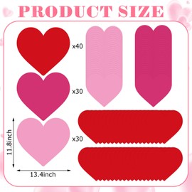 Harloon 100 Pcs Valentine's Day Paper Placemat Bulk 13.4”x 17” Disposable Cute Heart Shaped Dining Table Mats for Valentine's Day Kitchen Wedding Birthday Baby Shower Holiday Party Kitchen, 3 Colors