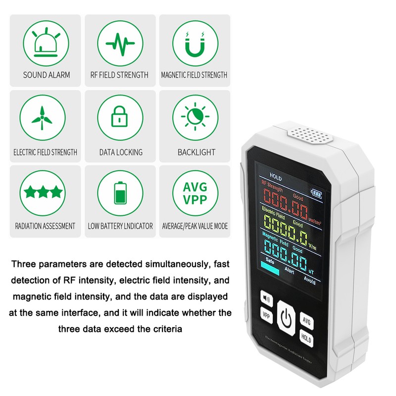 Multifunctional Electromagnetic Radiation Detector Electric Field Intensity Tester Magnetic-field Intensity