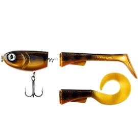 FISHINGGHOST® Grumpy Hybrid - 23-28 g, 15 cm, Extreme Swimming Action, Fishing Lure for Pike Fishing, Softbait, Swimbait, High Catching Power, Bait for Pike Fishing (Spotted Bullhead)