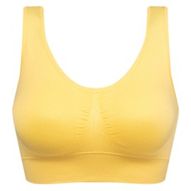 brasier deportivo de entrenamiento cómodo para mujer, brasier deportivo de bajo impacto, Paquete de 3 unidades, color rojo, amarillo y verde claro., XXXXX-Large
