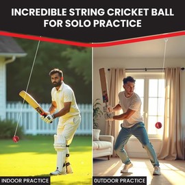 ONEGlobal Incrediball Soft String Cricket Ball | Outdoor and Indoor Soft Hanging Cricket Ball For Practice | Footwork, Timing and Solo Training (1Pack-RED)