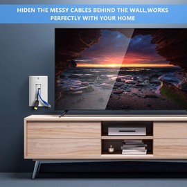 jingfei 2-Pack Brush Wall Plate with Single Low Mounting Bracket Cable Pass Through Insert for Speaker Wire