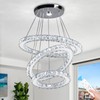 CLAIRDAI Modern Crystal Chandeliers Adjustable Crystal 3 Ring LED Ceiling