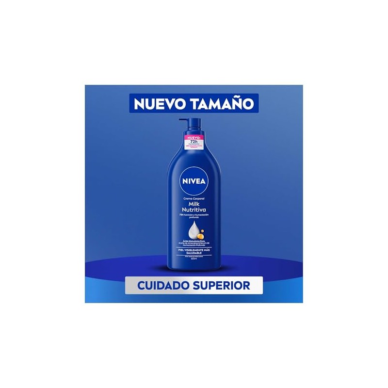 Nivea Body Crema Corporal Humectante Milk Nutritiva 625ml Horas Humectación