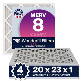 20x23x1 MERV 8 Air Filter (4-Pack) | Wonderfil Filters | Pleated HVAC Design | Perfect Fit for AC & Furnace Systems | Actual Size: 19.5" x 22.5" x 0.75"