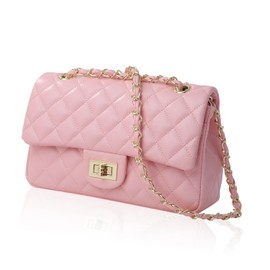 RUDAN Women's Shoulder Bag, Cross-body Quilted Chain Bag, Large, light pink