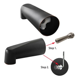 SENTO Slip On Oil Bronze Universal Heavy Durable Metal Bathroom Tub Spout Without Diverter, Heavy Duty Metal Bathtub Faucet Without Shower Diverter - 7 Inches 1/2" Copper Pipe, Oil-Rubbed Bronze