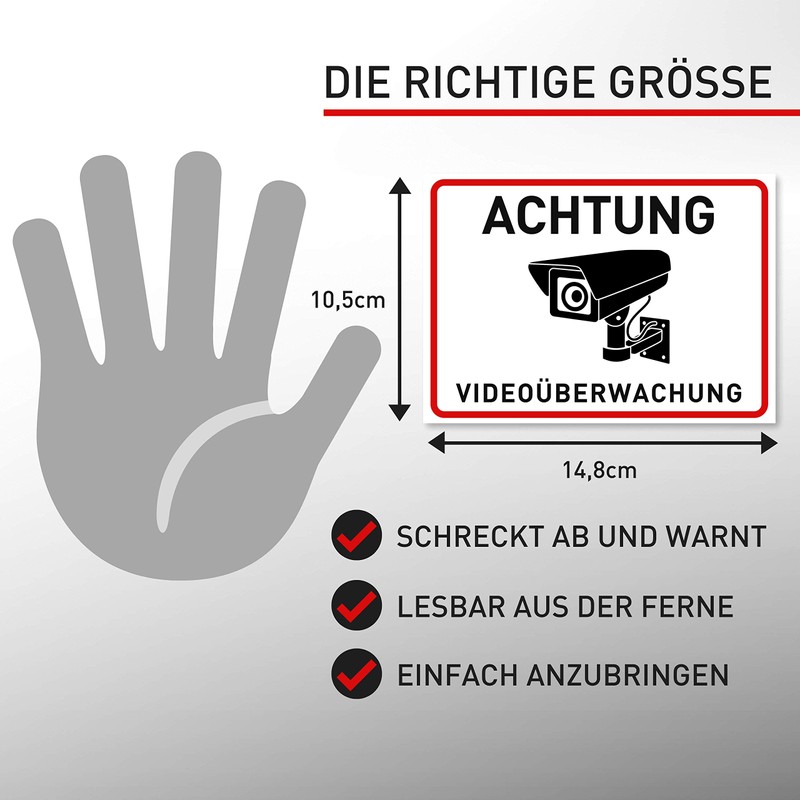 11 x Sticker Video Surveillance – A6 (14.8 x 10.5