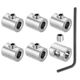 PATIKIL 6pcs 5mm Hole Wire Rope Clip Set 304 Stainless Steel Single Hole Locking Cable Clamp Clip with M5 Hex Screw Spanner for Cable Hardware Silver