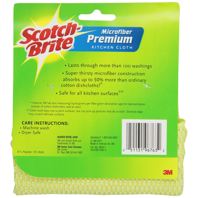 Scotch-Brite Premium Kitchen Cloth 9035-1,3 Count (Pack of 1)
