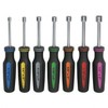 7 Piece SAE Professional Nut Driver Set Color Coded Nonslip TPR Hand Grips and 3-inch Hollow Shaft