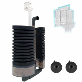DEGGOX Aquarium Sponge Filter,Clip on Aquarium Filter with Bio Ceramic Media Ball, for Breeding Fry Betta Shrimp Nano Aquatic Frog Fish Tank 10-20 Gallon