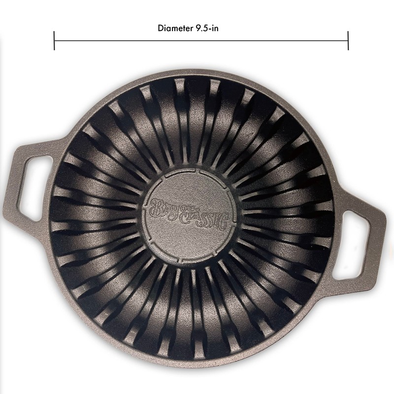 Bayou Classic 7423 Pre-Seasoned Cast Iron Shrimp Pan for Cooking