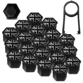 Biomar Labs Set of 20pcs Car Wheel Nut Caps Bolt Cover 19mm Universal with Removal Tool Union Jack UK Flag LC 28