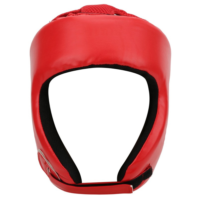 Boxing Helmet PU Leather Adjustable Head Guard Sanda Kickboxing Training
