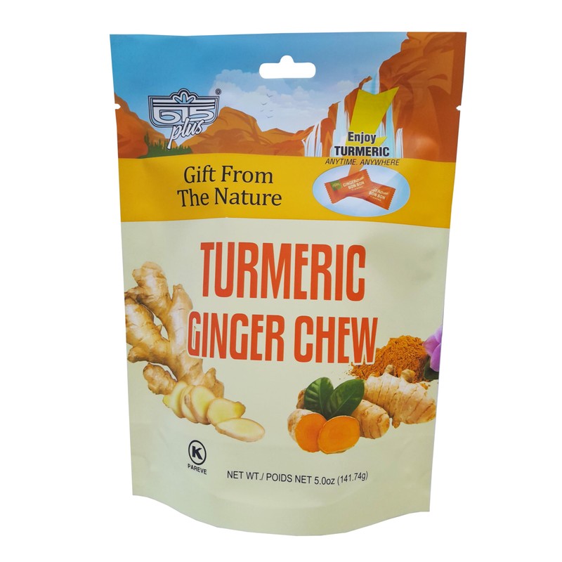 615 Plus Ginger Candy Chewy Ginger Chew (Turmeric, 5.0 Ounce,