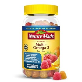 Nature Made Multivitamin for Him with Omega-3, Mens Multivitamins for Daily Nutritional Support, Multivitamin for Men, 80 Gummy Vitamins and Minerals, 40 Day Supply