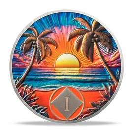 7 Year Sobriety Coin - Beach NA Medallions | Narcotics Anonymousa AA Chips and Medallions | Addiction Recovery Gifts for Celebrating Recovery Anniversary Milestones | Sobriety Gifts for Women & Men