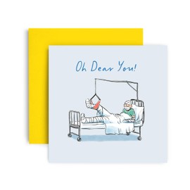 Huxters Get Well Soon Card - Wishing you a Speedy Recovery - Ouch Hospital - Good Luck with your Operations Card - 14.8cm