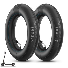 Amitor E Scooter Inner Tube 10 x 2.50, 10 Inch Inner Tube E Scooter Durable for Ninebot MAX G30D/G30/G30P/G30LP, High Elasticity Butyl Rubber 60/70-6.5 Tube Thickened with Silver Valve 45°, Pack of 2