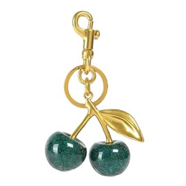 FURQNG Key Chains Women Cute Cherry Keychain - Cherry Charm for Handbags, Purse, Bag, Car - Cherry Accessories Silver-Pink