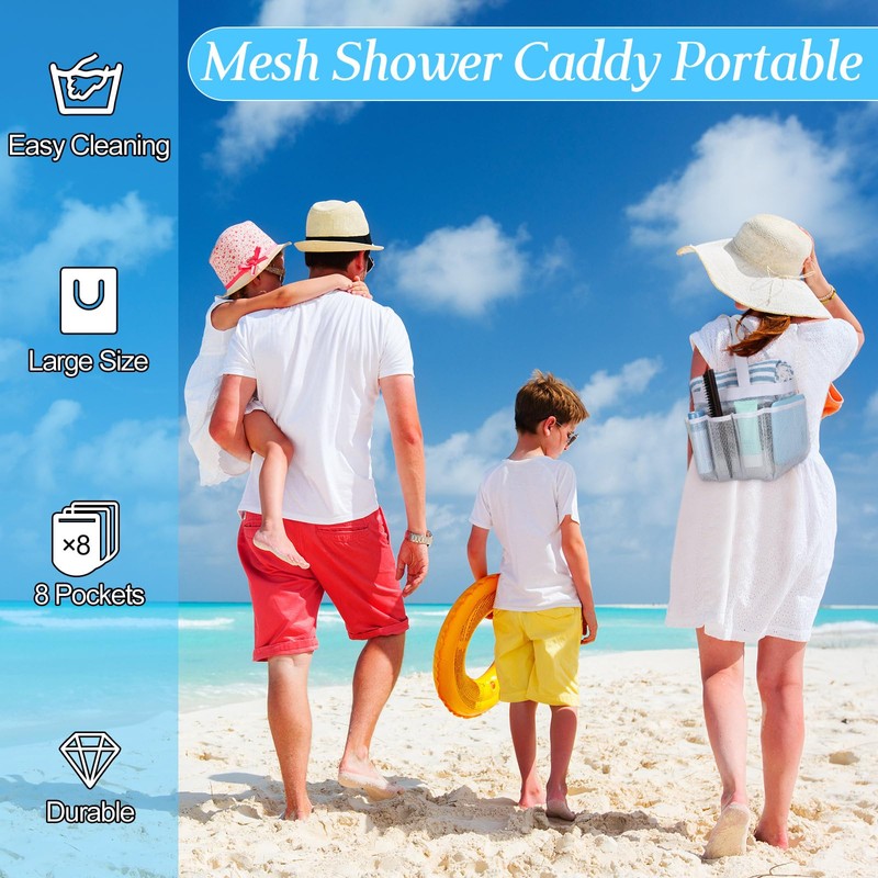 Chapou 8 Packs Mesh Shower Caddy Portable Large Shower Caddy