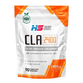 HS HERO SPORT CLA 2400mg 90 Cápsulas Blandas. Ácido Linoleico Conjujado (CLA). 30 Porciones por Envase, Bottle Free, Hecho en Planta Con Certificaciones Internacionales, Suplemento Natural.