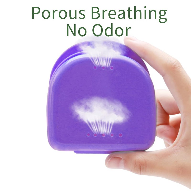 Denture Bath Case Cup with Denture Cleaner Brush & Retainer