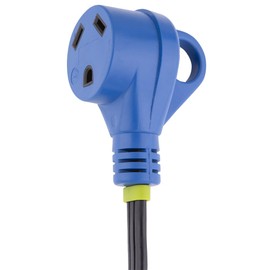 Electric World RV 15 Amp to 30 Amp Adapter Flat Cord | Heavy-Duty, Water-Resistant | 12" Length