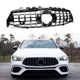 GT Style Front Grille for Mercedes X118 W118 CLA200 CLA250 CLA35 CLA45 AMG 2020+ (Silver)