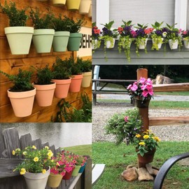 BEVIEVER Terracotta Pots Hangers, 4-9Inch Hanging Flower Pot Brackets for Outside, Plant Pot Clips, 4 Packs