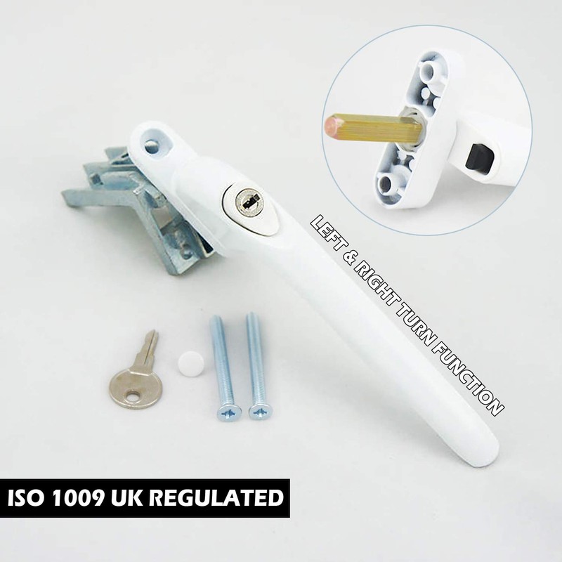2 Heather UK White Upvc Replacement Window Handles Double Glazing