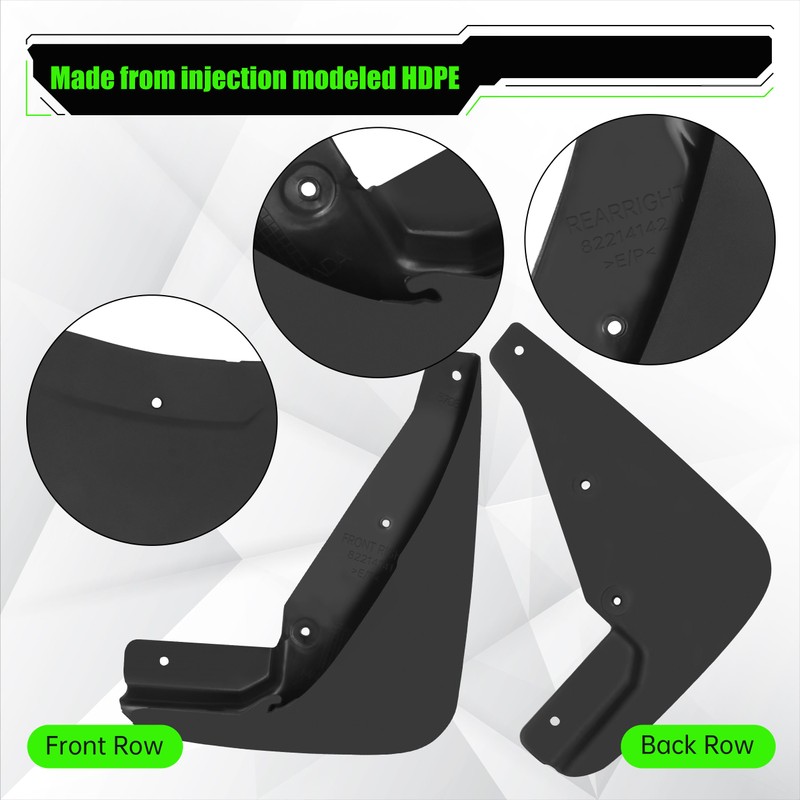 Front & Rear Mud Flaps Splash Guards Compatible for Dodge