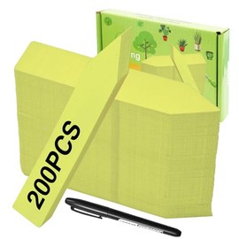 Yuanling 200 Pcs 4 Inch Plant Labels Plastic Waterproof Plant Name Tags for Seedlings Nursery Garden Label Markers Plant Stakes with Permanent Marking Pen,（Yellow