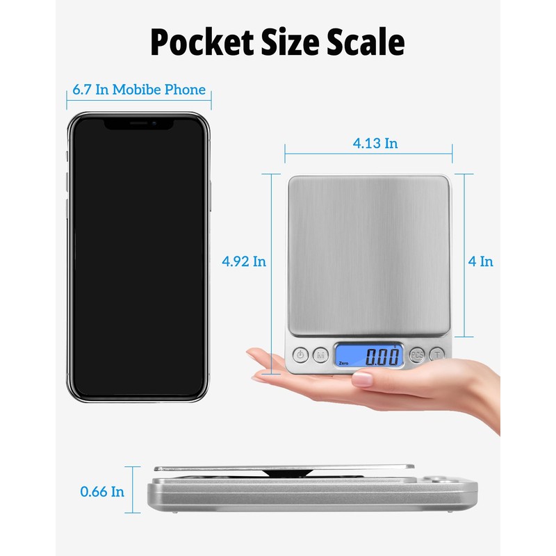 NEXT-SHINE Gram Scale, Digital Pocket Scale Portable Mini Size 500g