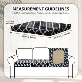 8Pcs Stretch Patio Cushion Covers Outdoor Cushion Covers,for Outdoor Couch Cushion Covers Replacement,Outdoor Covers Patio Slipcovers Couch Cover,Washable Furniture Cover (Lingge Grey,Cover Only)